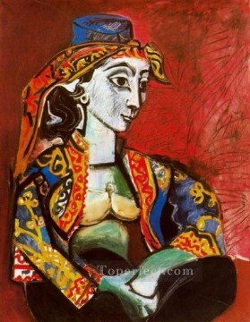  1955 Pintura Art%c3%adstica - Jacqueline en traje turco 1955 Cubismo